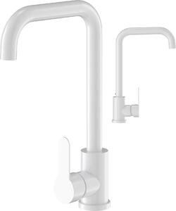 Granitan | STEEL - Miscelatore da cucina - Orientabile a 360° - Bianco - Acciaio inossidabile - Carica in Vetroceramica