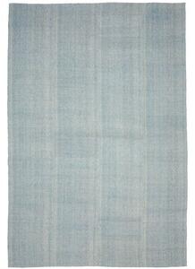 Tappeto Kilim Moderno Geometrico Celeste Avorio 203x302 Cm