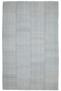 Tappeto Kilim Moderno Patchwork Celeste Avorio 190x306 Cm