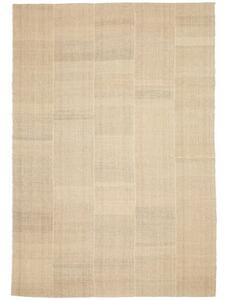 Tappeto Kilim Moderno Patchwork Beige Avorio 207x294 Cm