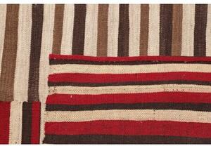 Tappeto Kilim Vintage Geometrico Beige Rosso 263x382 Cm