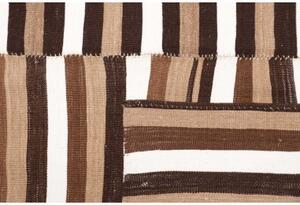 Tappeto Kilim Vintage Geometrico Marrone Avorio 130x210 Cm