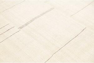 Tappeto Kilim Moderno Geometrico Avorio Grigio 247x334 Cm