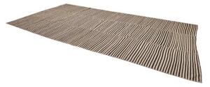 Tappeto Kilim Vintage Geometrico Marrone Scuro Avorio 221x418 Cm