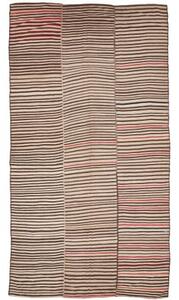 Tappeto Kilim Vintage Geometrico Marrone Beige 207x390 Cm
