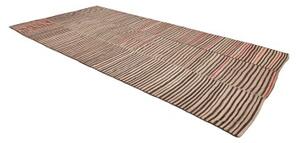 Tappeto Kilim Vintage Geometrico Marrone Beige 207x390 Cm