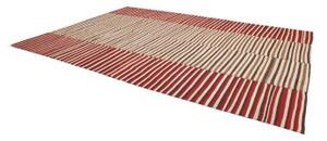 Tappeto Kilim Vintage Geometrico Beige Rosso 263x382 Cm