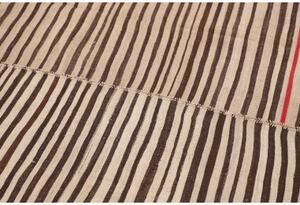 Tappeto Kilim Vintage Geometrico Marrone Beige 207x390 Cm