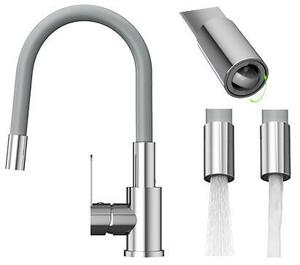 Granitan | GRADO PLUS - Miscelatore da cucina - Bocca flessibile - Grigio - Miscelatore di alta qualità