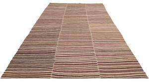 Tappeto Kilim Vintage Patchwork Marrone Beige 216x347 Cm