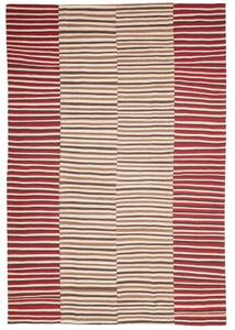 Tappeto Kilim Vintage Geometrico Beige Rosso 263x382 Cm