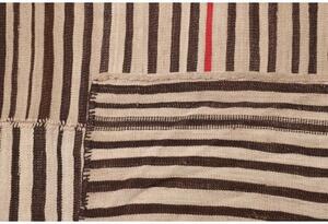 Tappeto Kilim Vintage Geometrico Marrone Beige 207x390 Cm