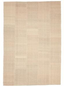 Tappeto Kilim Moderno Patchwork Beige Avorio 205x295 Cm