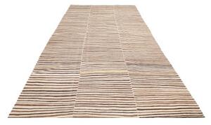 Tappeto Kilim Vintage Geometrico Marrone Beige 206x395 Cm