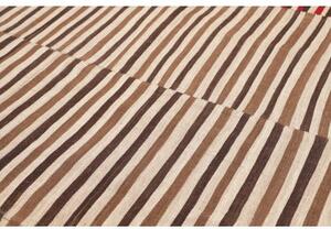 Tappeto Kilim Vintage Geometrico Beige Rosso 263x382 Cm