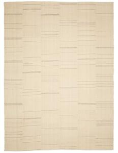 Tappeto Kilim Moderno Geometrico Avorio Grigio 247x334 Cm