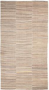 Tappeto Kilim Vintage Geometrico Marrone Beige 206x395 Cm