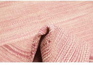 Tappeto Kilim Moderno Geometrico Rosa Antico Avorio 201x255 Cm