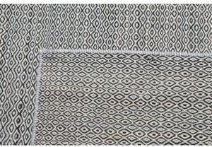 Tappeto Kilim Moderno Geometrico Grigio Azzurro 247x312 Cm