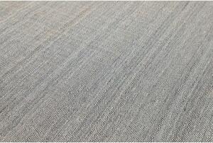 Tappeto Kilim Moderno Geometrico Grigio Chiaro Blu Azzurro 253x369 Cm