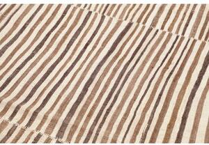 Tappeto Kilim Vintage Geometrico Marrone Beige 206x395 Cm