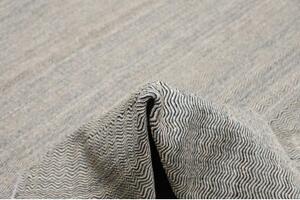 Tappeto Kilim Moderno Geometrico Grigio Chiaro Blu Azzurro 253x369 Cm