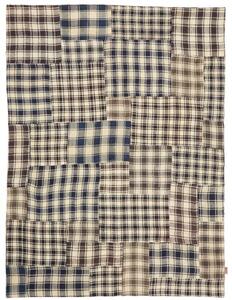 Tappeto Kilim Patch Patchwork Crema Marrone Scuro 152x202 Cm