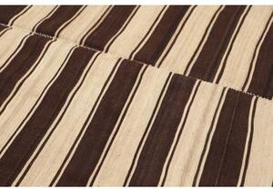 Tappeto Kilim Vintage Geometrico Beige Marrone 147x328 Cm