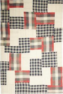 Tappeto Kilim Patch Patchwork Avorio Rosso 200x303 Cm