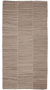 Tappeto Kilim Vintage Geometrico Marrone Avorio 208x411 Cm