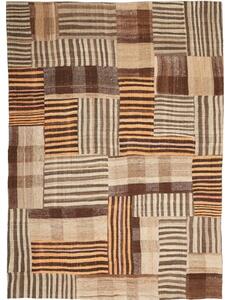 Tappeto Kilim Patch Patchwork Marrone Beige 174x240 Cm