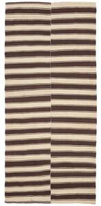 Tappeto Kilim Vintage Geometrico Beige Marrone 147x328 Cm