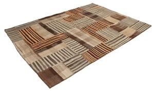 Tappeto Kilim Patch Patchwork Marrone Beige 174x240 Cm