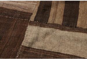 Tappeto Kilim Patch Patchwork Marrone Beige Quadrato 373x400 Cm
