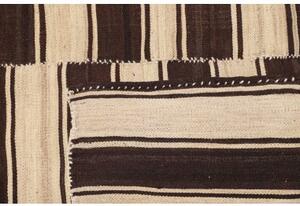 Tappeto Kilim Vintage Geometrico Beige Marrone 147x328 Cm