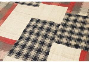 Tappeto Kilim Patch Patchwork Avorio Rosso 200x303 Cm