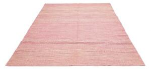 Tappeto Kilim Moderno Geometrico Rosa Antico Avorio 201x255 Cm