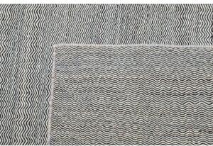 Tappeto Kilim Moderno Geometrico Grigio Chiaro Blu Azzurro 253x369 Cm
