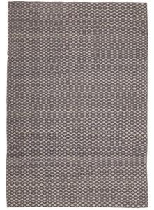 Tappeto Kilim Moderno Geometrico Grigio Scuro Avorio 202x304 Cm
