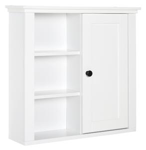 Homcom Mobile bagno mobiletto bagno mobile salvaspazio bagno mobiletto arredo bagno pensile da bagno armadietto sospeso legno bianco