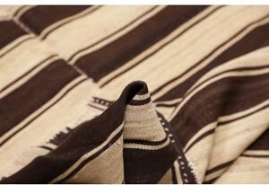 Tappeto Kilim Vintage Geometrico Beige Marrone 147x328 Cm
