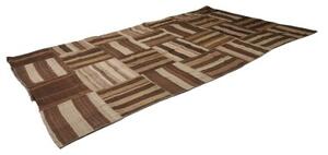 Tappeto Kilim Patch Patchwork Marrone Beige Quadrato 373x400 Cm