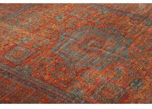 Tappeto Kairo Stilizzato Rosso Mattone Blu Petrolio 168x231 Cm
