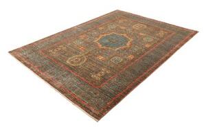 Tappeto Kairo Medaglione Verde Petrolio Mattone 169x232 Cm