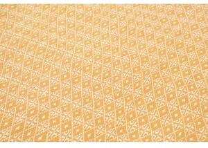 Tappeto Kilim Moderno Geometrico Giallo Senape Avorio 192x311 Cm