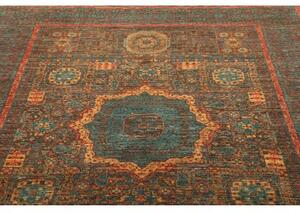 Tappeto Kairo Medaglione Verde Petrolio Mattone 169x232 Cm