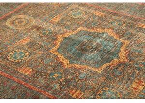 Tappeto Kairo Medaglione Verde Petrolio Mattone 169x232 Cm