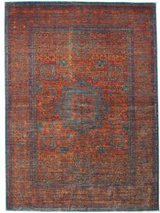 Tappeto Kairo Stilizzato Rosso Mattone Blu Petrolio 168x231 Cm