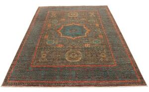 Tappeto Kairo Stilizzato Verde Petrolio Mattone 172x233 Cm