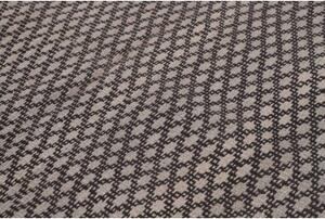 Tappeto Kilim Moderno Geometrico Grigio Scuro Avorio 202x304 Cm